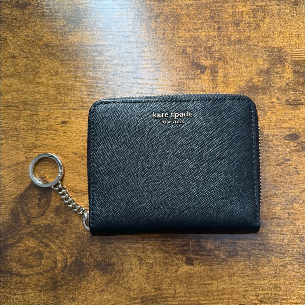 Kate Spade Black Zip Wallet with Keychain